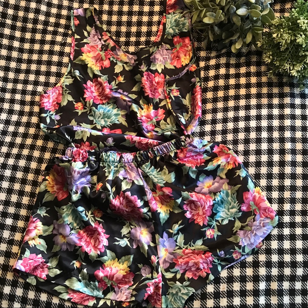 VINTAGE Silk Two-Piece Pajama Set